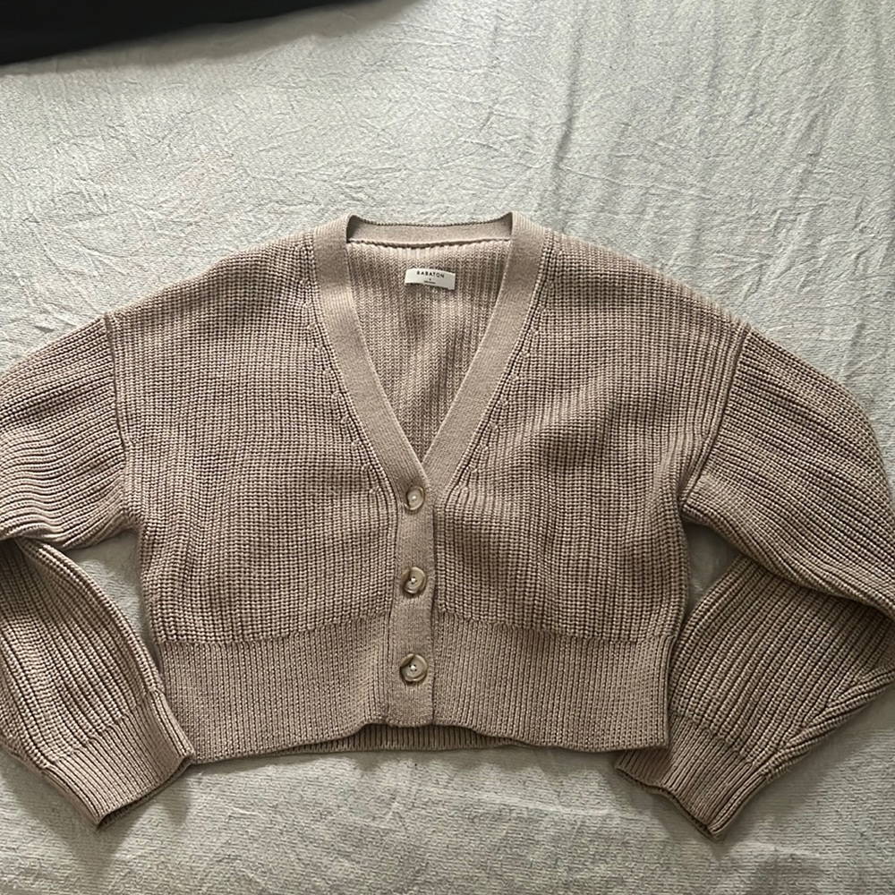COPY - Aritzia Babaton Canberra Cardigan in Heather Oat Beige, size L
